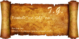 Tombácz Géza névjegykártya