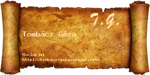 Tombácz Géza névjegykártya