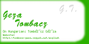 geza tombacz business card